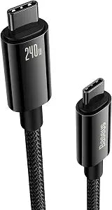 Baseus USB C Cable, 240W PD 5A Fast Charging USBC to USBC Cable