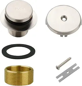 WELSAN Brushed Nickel Tub Drain,Single Hole Overflow,Bathtub Drain Trim Set