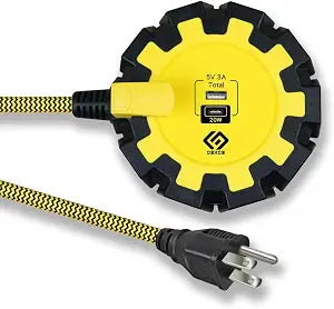 OSKOS PD20W USB-C Charger, Two Ports (USB-A and C), Workshop 8-Outlet Power Strip with 6FT 14/3 Braided Cord, 500 Joules Surge Protected, 15A Built-in Circuit Breaker, UL Listed, Wall mountable.
