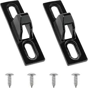 Lovelysp 2PCS 90Type Black Stainless Steel Sliding Glass Door Lock Keepers