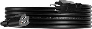 Skrizcable 16/3 10 FT Outdoor Extension Cord Waterproof, Black Power Cord