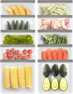 Reusable Freezer Bags, 10 Pack Reusable Quart Bags Seal and Leak Proof, BPA Free Storage Bag for Marinate Meat, Vegetables, Home Organization, Green
