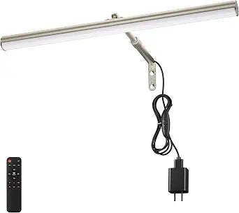 16" Plug in LED Picture Light, 5W Nickel Remote Control Art Light