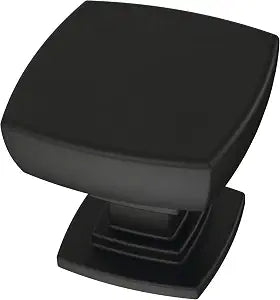 Franklin Brass (10-Pack)  Square Matte Black Cabinet Knobs for Dressers, Drawers, Kitchen Cabinet Door, Vanity, Furniture, Closet Knobs, 1-1/8 Inch | Parow