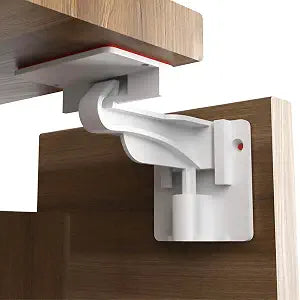 10 Pack Upgraded Invisible Baby Proofing Cabinet Latch Locks - No Drilling or Tools Required, Children Proof Cupboard Drawers Latches, Works with Most Cabinets and Drawers - Adhesive Easy Installation