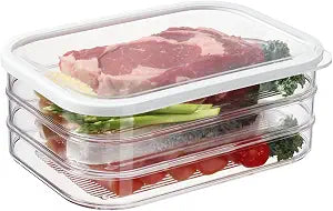 Stackable Deli Meat Storage Container with Lids for Fridge