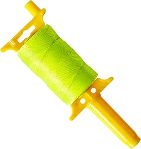 Reloadable Line Reel, Mason Line String Line, 600 Ft Length Nylon Twine, Nylon String for Gardening Or Masonry Tools, Twine String for Gardening, Yellow