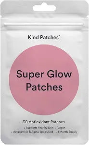Kind Patches Super Glow Patches with Astaxanthin, Alpha Lipoic Acid and Resveratrol - Vegan - 30 Count