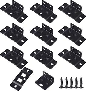 10 Pack Stainless Steel Furniture Connectors, Heavy Duty Corner Desk Connectors & Removable Table Brackets with Screws for Cabinets, Drawers, Tables, Chairs