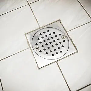 Square 3.5 Inch Shower Drain  Brass Floor Drain with Grid Grate Cover, Suitable for Bathroom, Garage, Basement, and Toilet Use