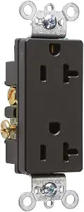 Legrand-Pass & Seymour 26352BKCC8 20 Amp 125V Heavy-Duty Specification Grade Decorator Duplex Outlet, Back and Side Wire, Black (1 Count)