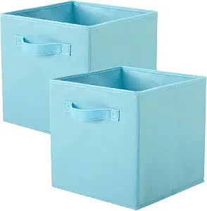 PowerKing Collapsible Storage Cubes, Farbic Storage Bins, Blue, 2 Pack