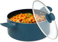 5 QT Dutch Oven with Lid, Nonstick Cookware, Soft Touch Handles, Induction Base, Ideal for Stews, Soups, and Roasts