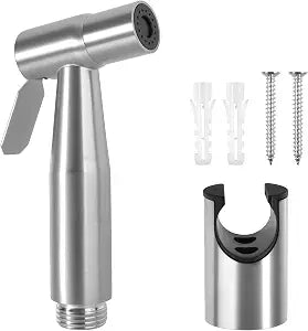 Bidet Sprayer Head Stainless Steel Handheld Bidet Sprayer for Toilet Handheld Shattaf Jet Spray with Hook Adjustable Water Pressure Control for Cloth Diaper Bathroom Kitchen Toilet Cleaning