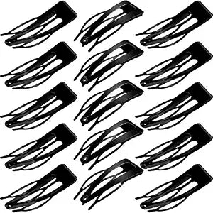 32 Pieces Hair Clips 3 Prong Double Grip Metal Barrettes, Black