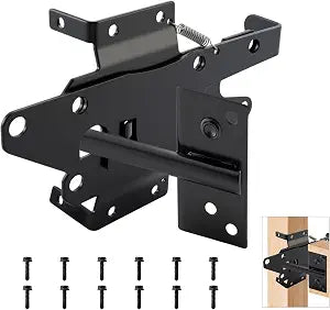 Self-Locking Gate Latch for Wooden Fence, Post Mount Automatic Gate Lock