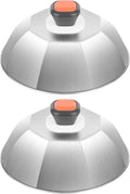Cheese Melting Dome Set of 2, Stainless Steel 9" Griddle Melting Cheese Dome Wok Lids, Basting Cover for Griddle - Griddle Accessories for Outdoor & Indoor