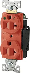Eaton IG8300RN-SPL Hospital Grade Premium Isolated Ground Duplex Receptacles with 20-Amp, 125-Volt, 5-20-NEMA Rating, Orange