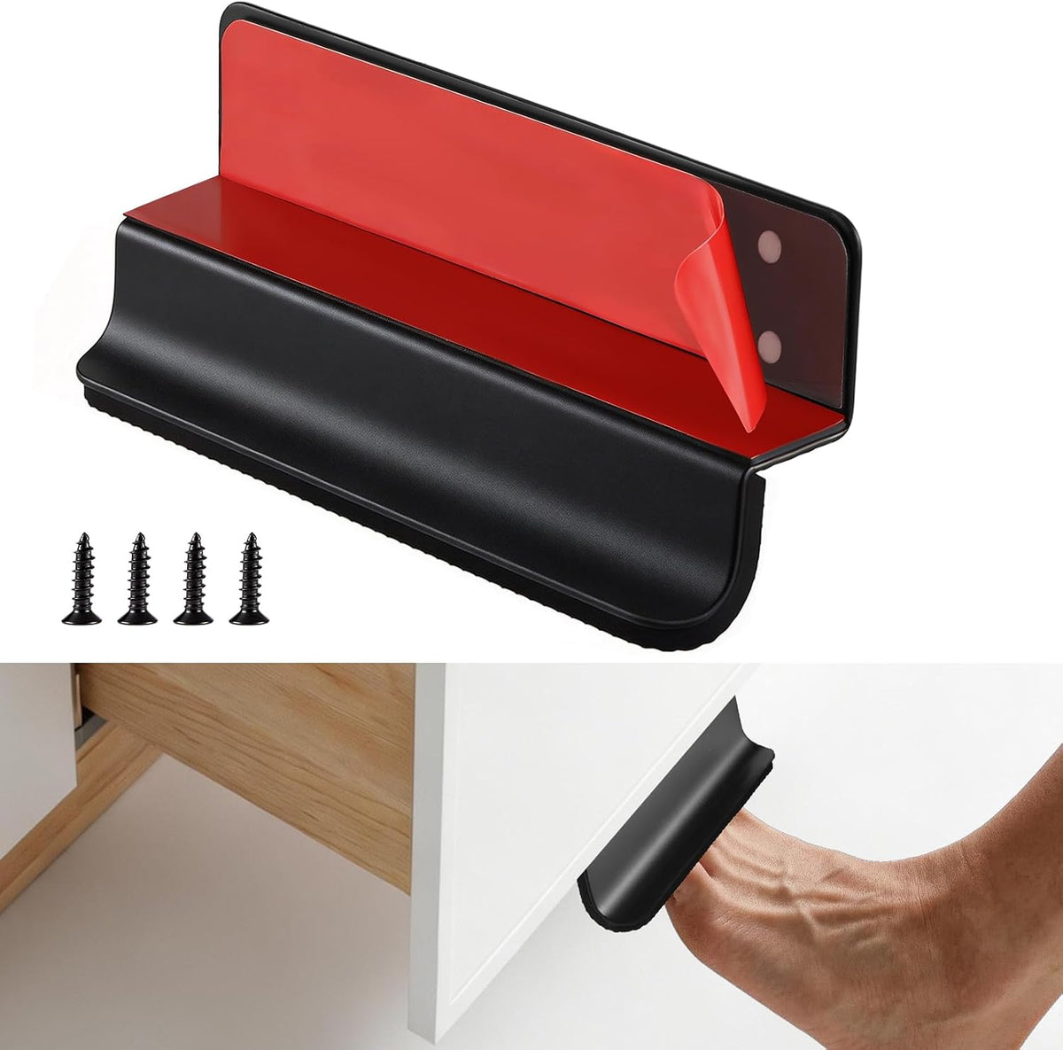 Ergonomic Under Cabinet Foot Pull 4.72 inch with Thicken EVA Pads