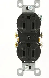 Leviton 15 Amp, 125V, Duplex Receptacle, Residential Grade, Grounding, All Screws Backed Out, 10-Pack, 5320-ECP, Black
