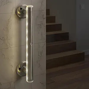 FSA Eligible, 16 Inch Grab Bar with Led Light Bar, Motion-Sensor LED Toilet Grab Bar, 550LB Capacity, 304 Stainless Steel, Safety Rail for Bathroom & Stairs, Auto Night Light (3000K, 78" Range)