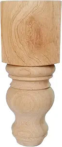 8" Wood Furniture Legs Bun Feet Unfinished Furniture Feet for Cabinet Sofa Bench Ottoman, Dresser Foot Replacement 2 Pcs