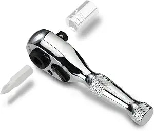 DURATECH 1/4-Inch Stubby Ratchet Wrench, Socket&Bit Driver, 72-Tooth