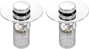 uxcell Bathroom Sink Drain Strainer, Sink Drain Stopper with Removable Stainless Steel Filter Basket Hair Catcher Fit 0.94"-2.36" Hole for Sinks Bathtubs