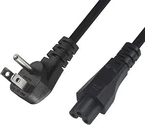 US Standard Laptop Power Cord - 2FT 18AWG 90-Degree Flat Plug NEMA 5-15P to Iec 60320 C5, Universal 3 Prong AC Power Cable Replacement Desktop Charger Cord for Notebook Computer Adapter TV Printer