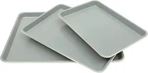 Sur La Table Kitchen Essentials Bake Sale 3-Piece Cookie Sheet Set  Nonstick Carbon Steel Baking Pans (13, 15, 18 Inch)  Grey Easy-Clean Oven Trays for Cookies, Roasting & More