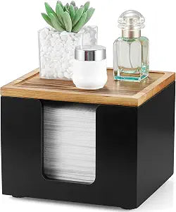 Disposable Face Towel Holder Box - Wood Facial Container Compatible with Clean XL - Towel Storage Makeup Organizer for Vanity, Bathroom Organization (Excluding Facial Towels)