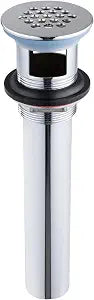 Grid Drain Strainer Assembly with Overflow for Bathroom Sink, P.O. Plug Grid Lavatory Drain, Bathroom Sink Grid Strainer by Artiwell, Chrome Plated