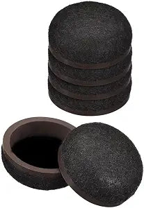 "Super Sliders 1" Round Self-Stick Formed Felt Furniture Pads with More Protection for Surfaces and Furniture Legs, Brown (4 Pack)