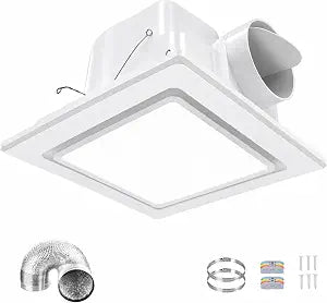 Bathroom Exhaust Fan with Light 13.4" Panel, Mounting Opening 12"x12"