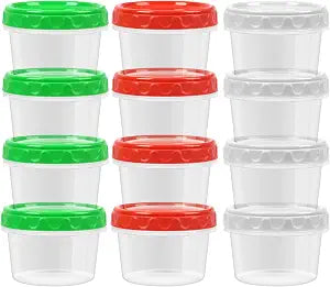 EONJOE 8oz Small Plastic Freezer Food Containers with Lids, 1 Cup, 12pcs