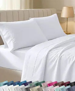 California Design Den Soft 100% Cotton Sateen Twin Sheets Set, 3 Pcs, White