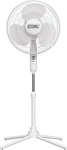 EZ-CHILL 16" Oscillating Pedestal Fan with Folding Base - White
