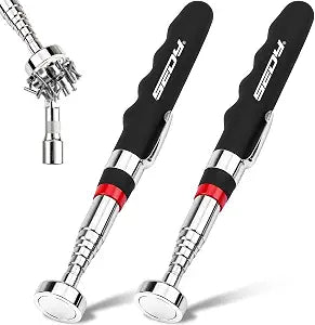 2-Pack Telescoping Magnetic Pickup Tool, 40 lb Pull Force, 30-Inch Extendable Magnetic Grabber Stick with Non-Slip Handle for Automotive Repair, Garage and Retrieving Screws, Nuts, Bolts and Nails