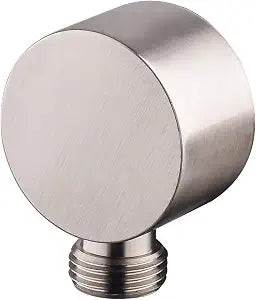 Wall Supply Elbow, Brass Round Wall Mount Shower Hose Connector G 1/2 Drop Ell Union Water Outlet for Handheld Hand Shower, Brushed Nickel
