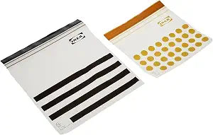 ISTAD Plastic Bag, black and yellow, Pack of 60, Comprises: 30 bags (0.4 l) and 30 bags (1 l), Can be used over and over again since it can be re-sealed.