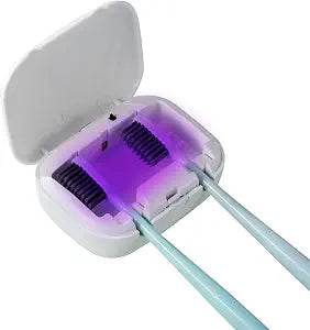 Toothbrush Storage Case with UV-C Lights ��� Rechargeable Portable Toothbrush Cover, Hook Wall Mount Disinfection Box for Home, Travel & Fits All Toothbrushes