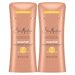 SheaMoisture Antiperspirant Deodorant Stick Moisturizing Raw Shea Butter & Hyaluronic Acid 2 Count for 48HR Sweat & Odor Protection with No Parabens & No Mineral Oil 2.6 oz