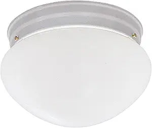 DESIGNERS FOUNTAIN 2-Lights Flush Mount Ceiling Light, 9 Inch Lighting Fixture for Kitchen, Bedroom, Bathroom, and Hallway, Frosted White Glass, White, 4732-WH