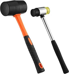 2 Piece Rubber Mallet Hammer Set, 16 oz & 35mm Soft Blow Mallets