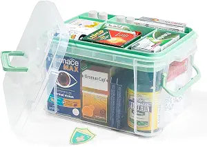 15qt Medicine Organizer - Plastic Portable Storage Box with Handle Green