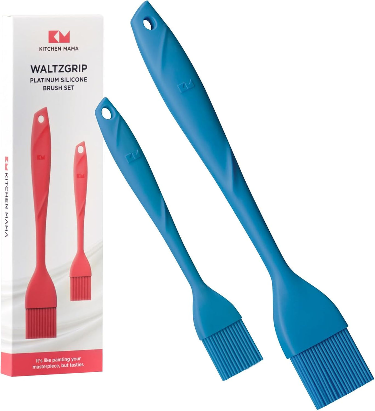 Kitchen Mama WaltzGrip Platinum Silicone Basting Pastry Brush, Blue