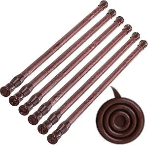 SIQUK Cupboard Bar Adjustable Spring Tension Rods Wood Grain Extendable Rod