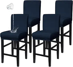 NICEEC Bar Stool Covers with Backs Water Repellent Barstool Seat Covers