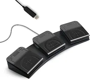 USB Foot Pedal PC 3 Key Foot Pedal Customized Foot Switch Programmable Computer Keyboard Mouse for Video Game Control Office Work Sheet Music Page Turner Action Control HID (Photoelectric)