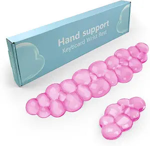 Gel Cloud Keyboard and Mouse Wrist Rest, Cute Wrist Support and Arm Support Keyboard Rest for Keyboard and Mouse Typing Pain ReliefSuitable for Office/Computer/Laptop/Gaming (Pink)